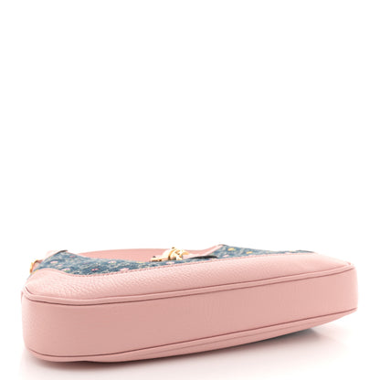 Gucci New Denim GG Monogram Calfskin Love Parade Small Jackie 1961 Hobo Light Pink 4 of 11