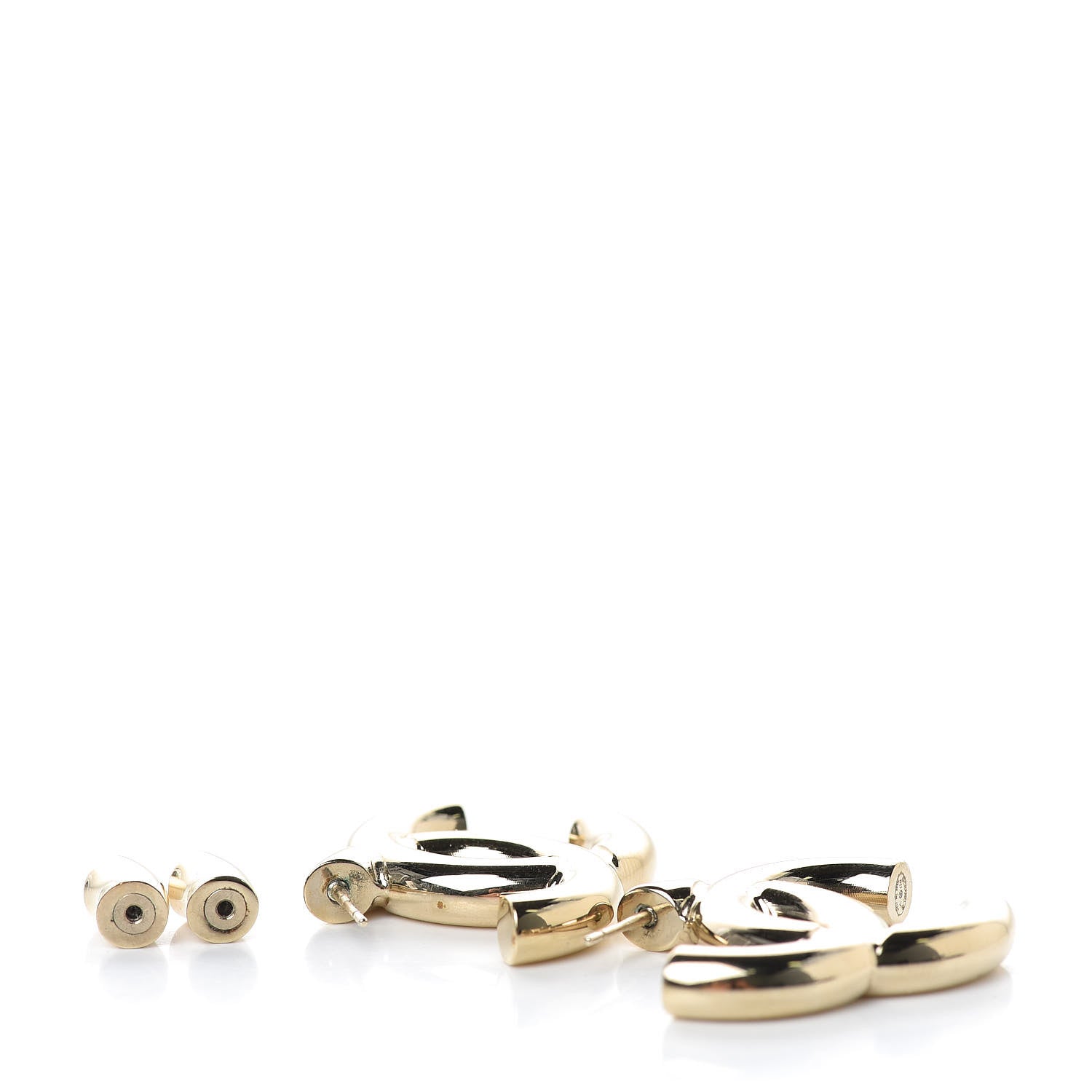 Chanel Metal CC Earrings Gold 3 of 5