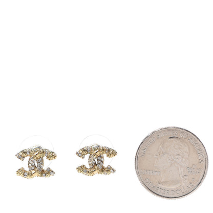 Chanel Crystal CC Earrings Gold 2 of 5
