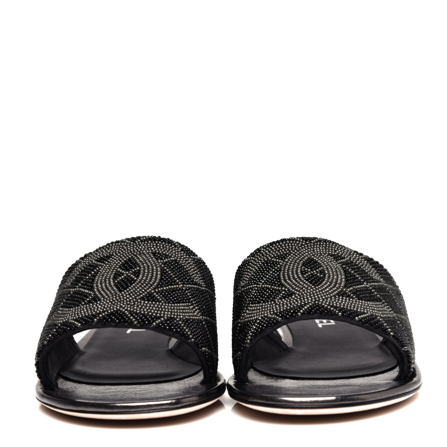 Pearl Embroidery CC Mules 38.5 Black