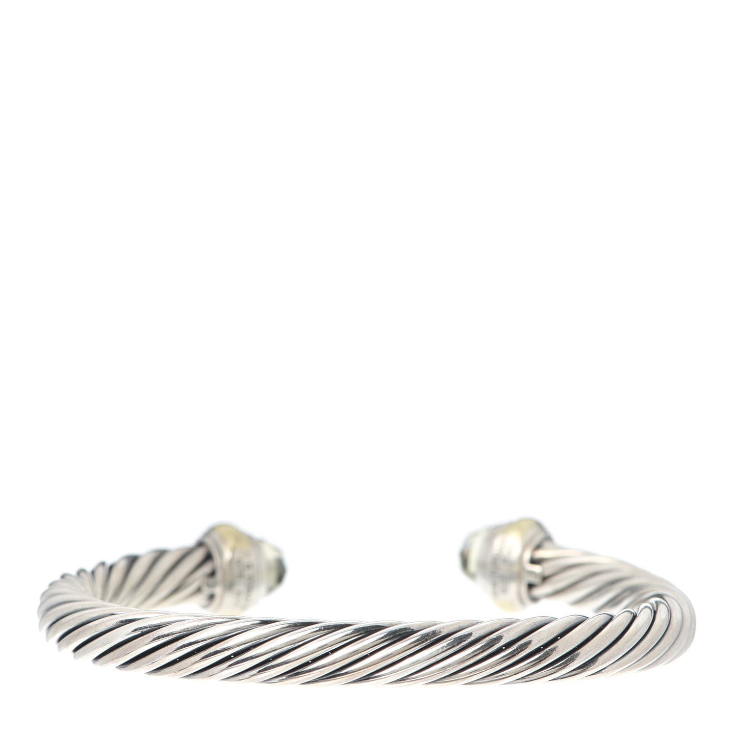 Sterling Silver 14K Yellow Gold Prasiolite 7mm Cable Classics Bracelet