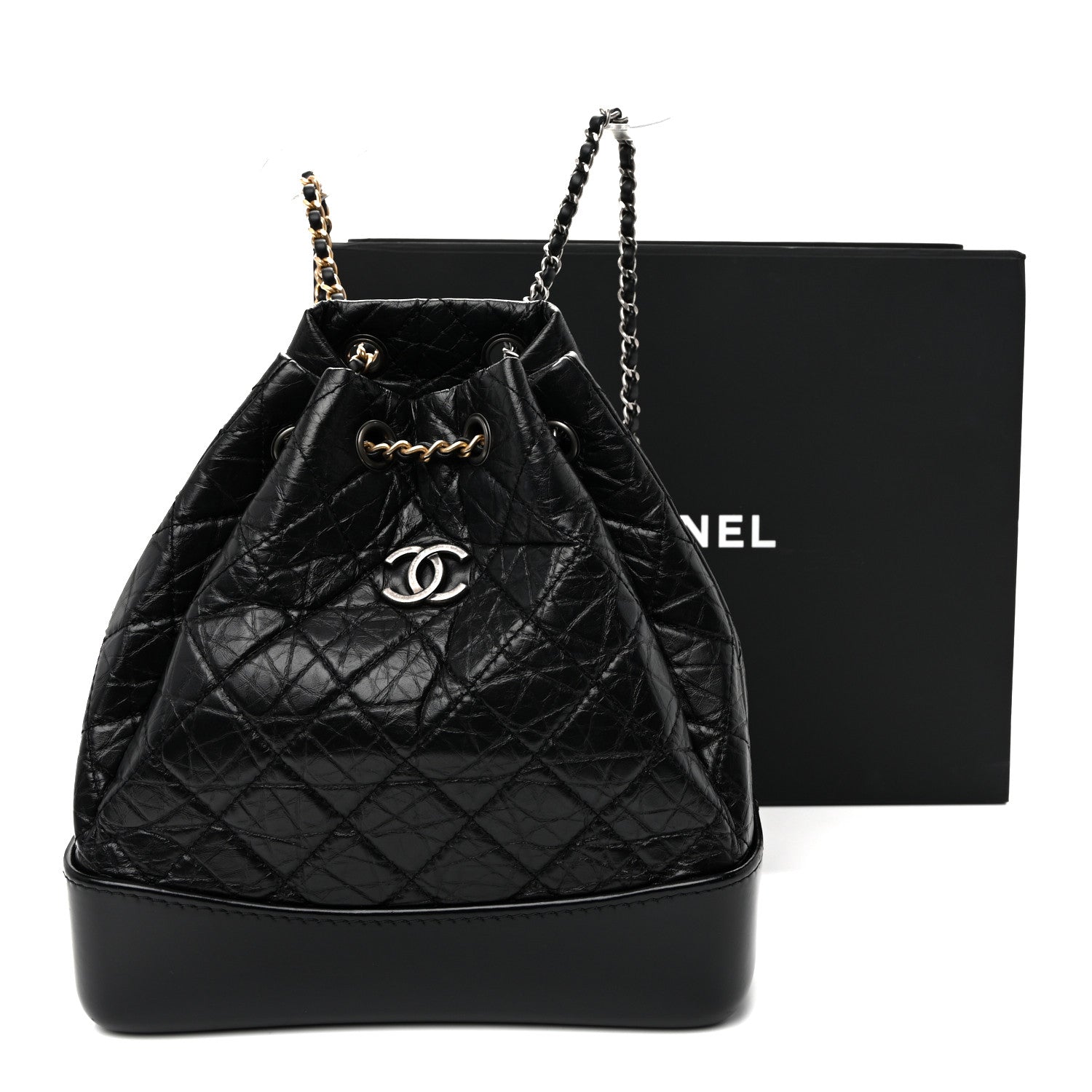 Chanel Aged Calfskin Quilted Small Gabrielle Backpack Black 11 of 11