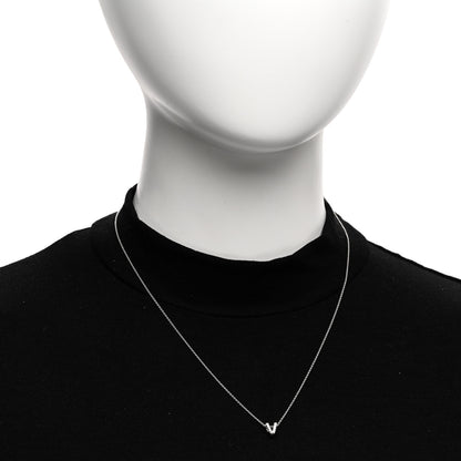 Roberto Coin 18K White Gold Diamond Love Letter V Pendant Necklace 2 of 6