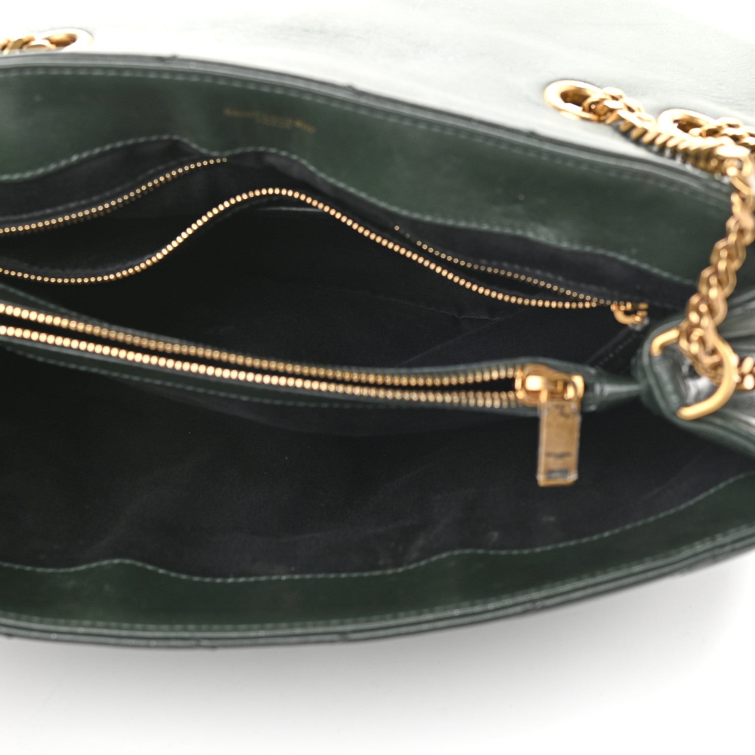 Saint Laurent Calfskin Y Quilted Monogram Medium Loulou Chain Satchel Olive 5 of 11