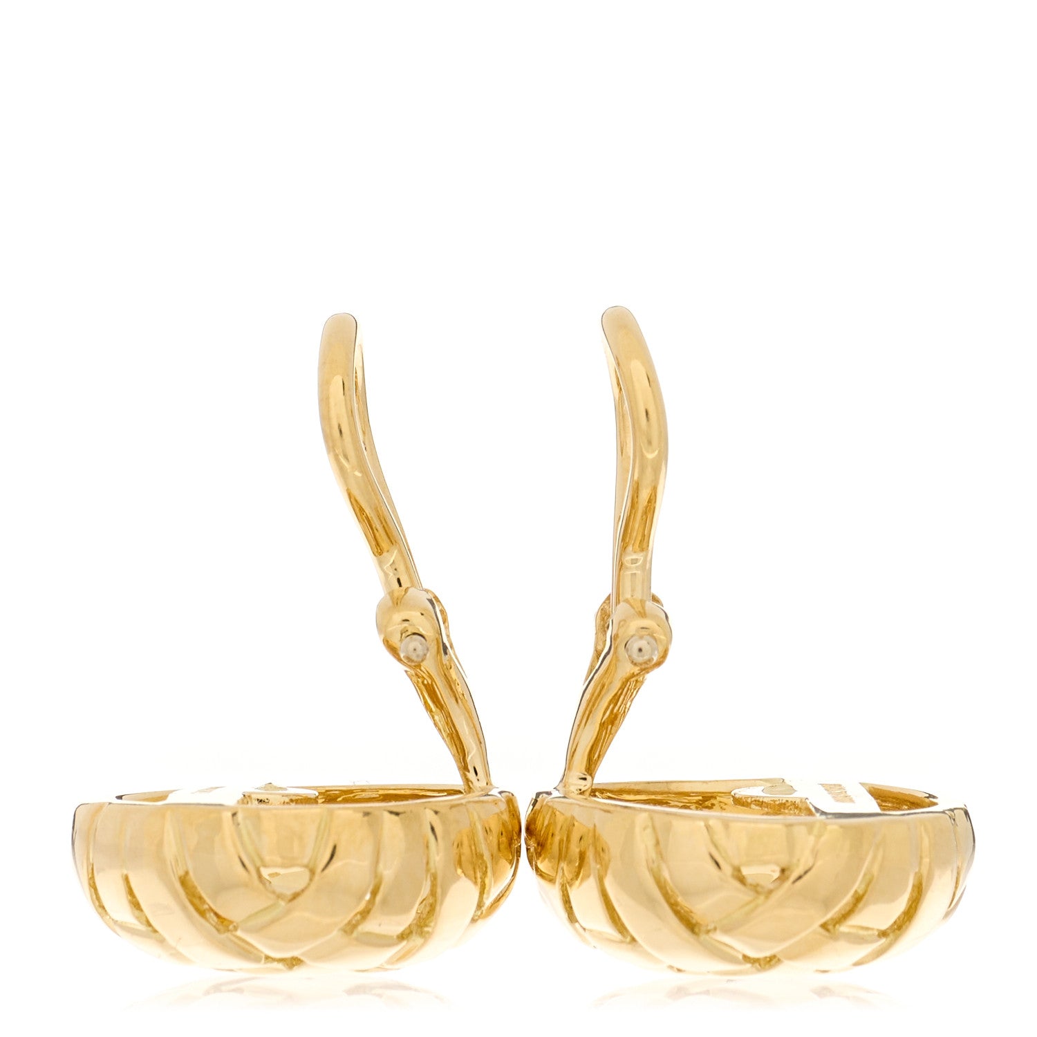 Tiffany 18K Yellow Gold Basket Weave Clip On Earrings 3 of 4