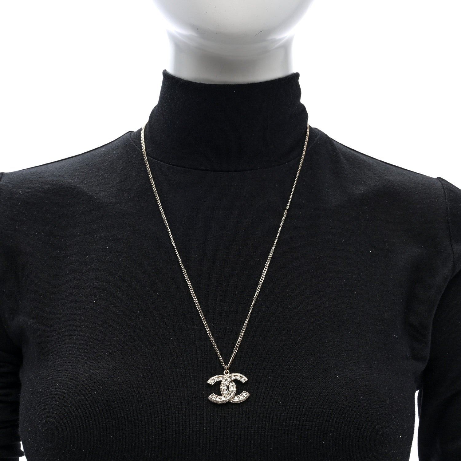 Chanel Crystal CC Necklace Gold 2 of 5