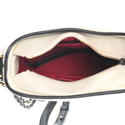 Chanel Aged Calfskin Quilted Small Gabrielle Hobo Black White 5 of 10