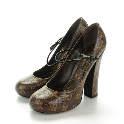 Louis Vuitton Patent Monogram Fetish Vanity Platform Pumps 37 3 of 9