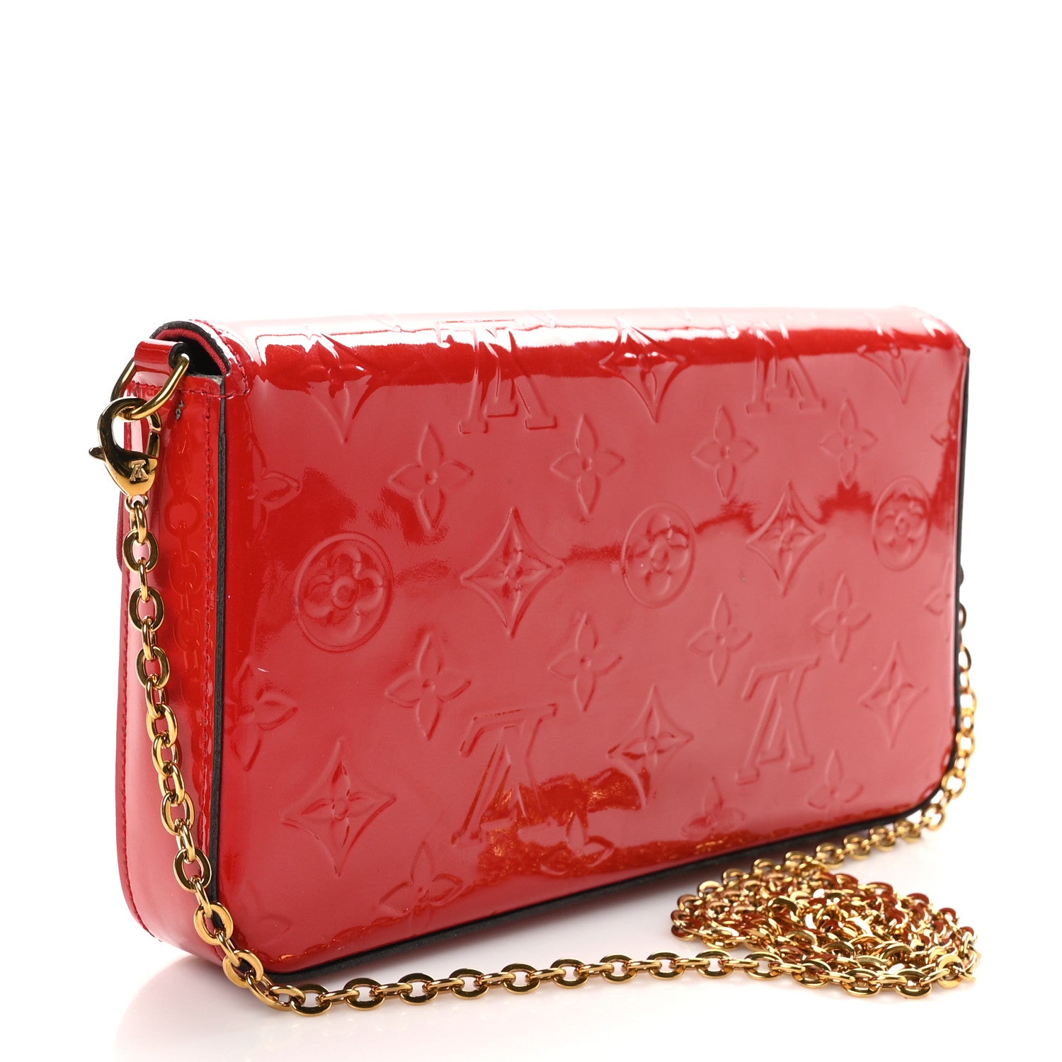 Louis Vuitton Vernis Felicie Pochette Chain Wallet Cherry 4 of 13