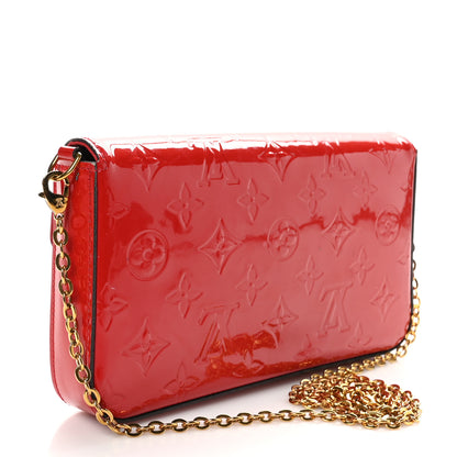 Louis Vuitton Vernis Felicie Pochette Chain Wallet Cherry 4 of 13