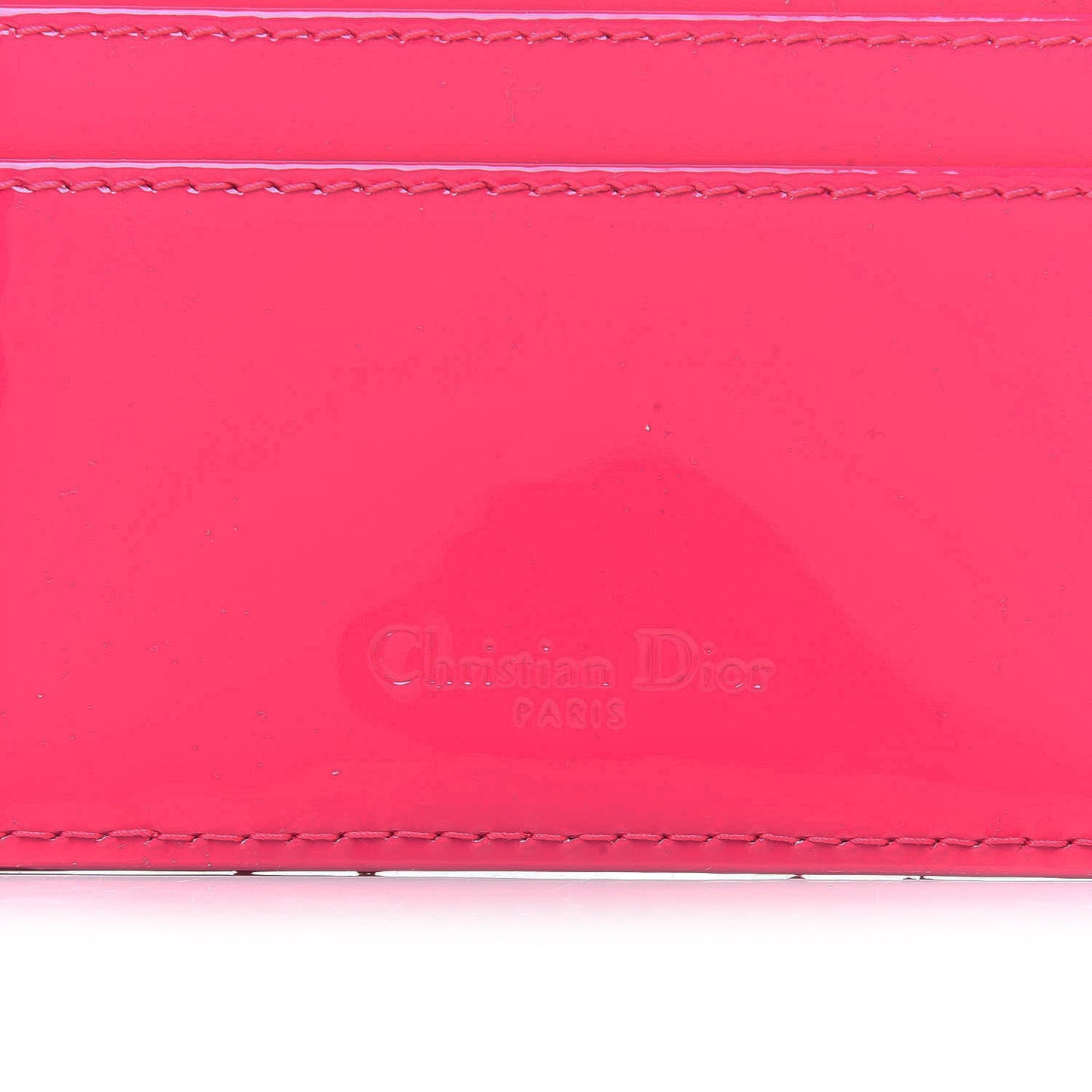 Patent Cannage Lady Dior Card Holder Magenta