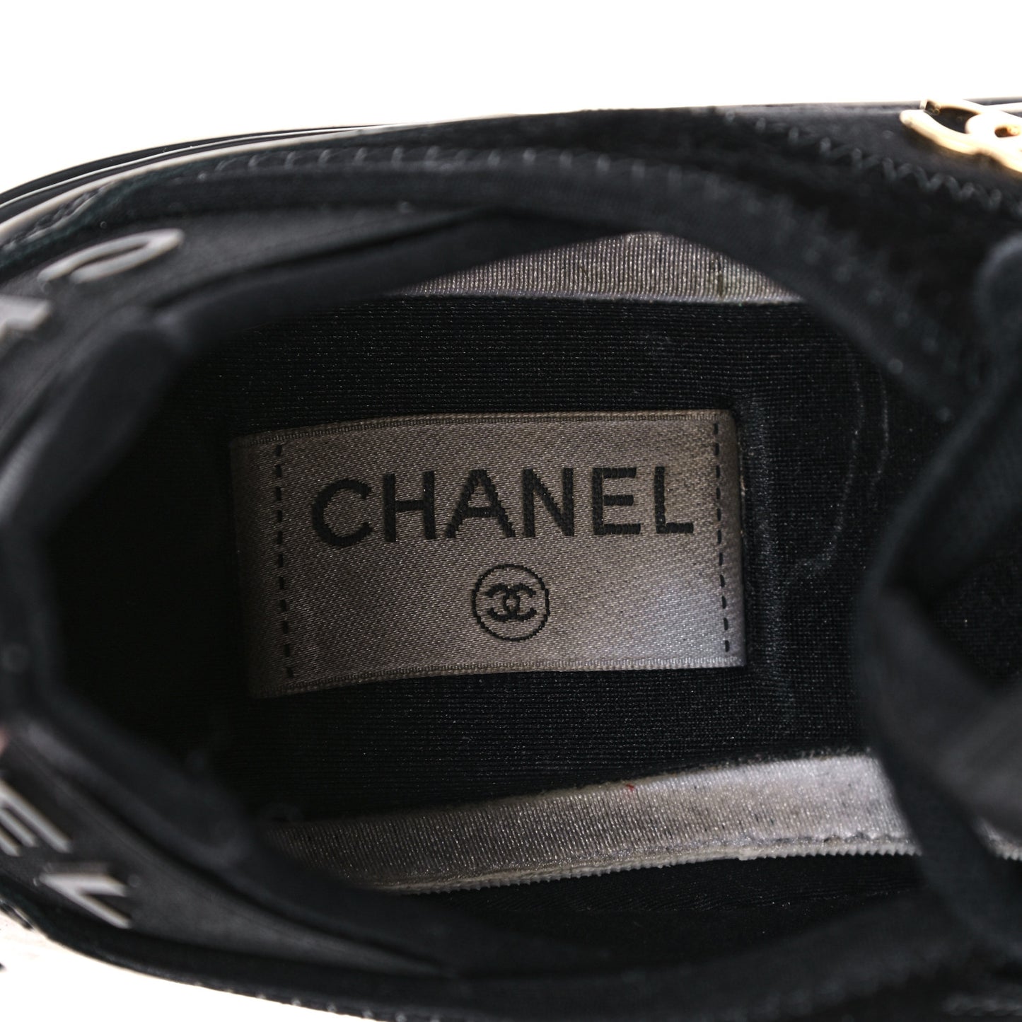 Velvet Calfskin Mixed Fibers CC Sneakers 39.5 Black