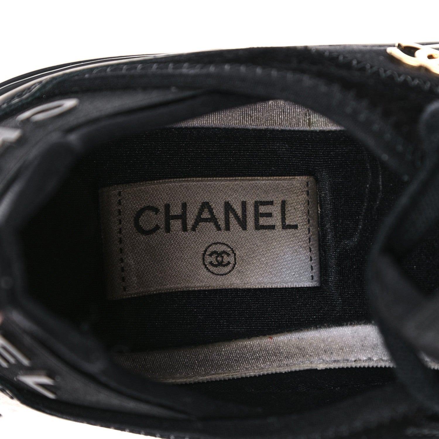Chanel Velvet Calfskin Mixed Fibers CC Sneakers 39.5 Black 7 of 15