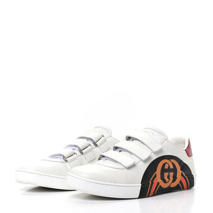 Gucci Miro Soft Calfskin Interlocking G Womens New Ace Sneakers 38 White Red Flame Green 3 of 8