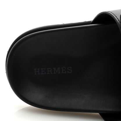 Hermes Calfskin Womens Chypre Sandals 38 Black 7 of 8
