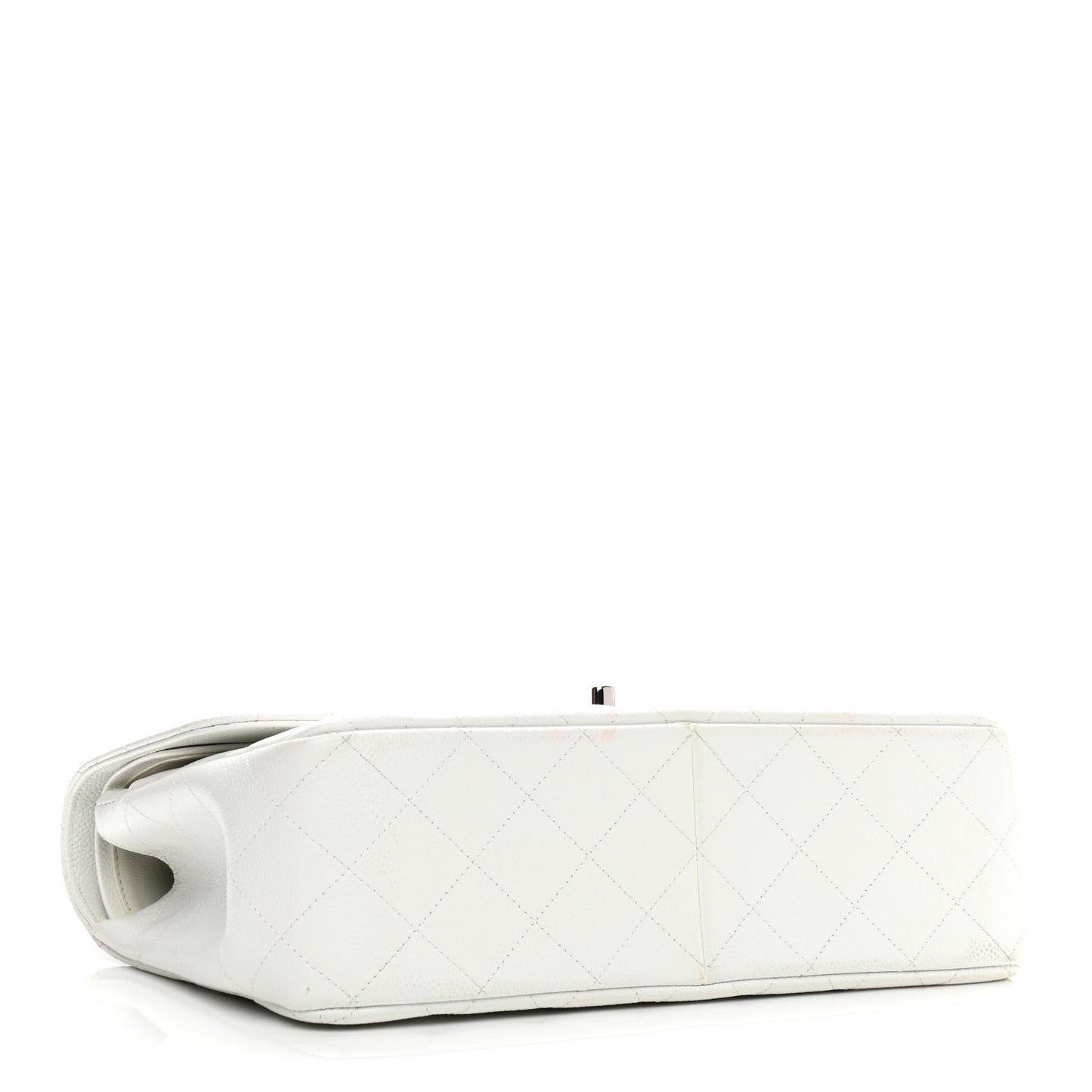 Caviar Quilted Jumbo Double Flap White