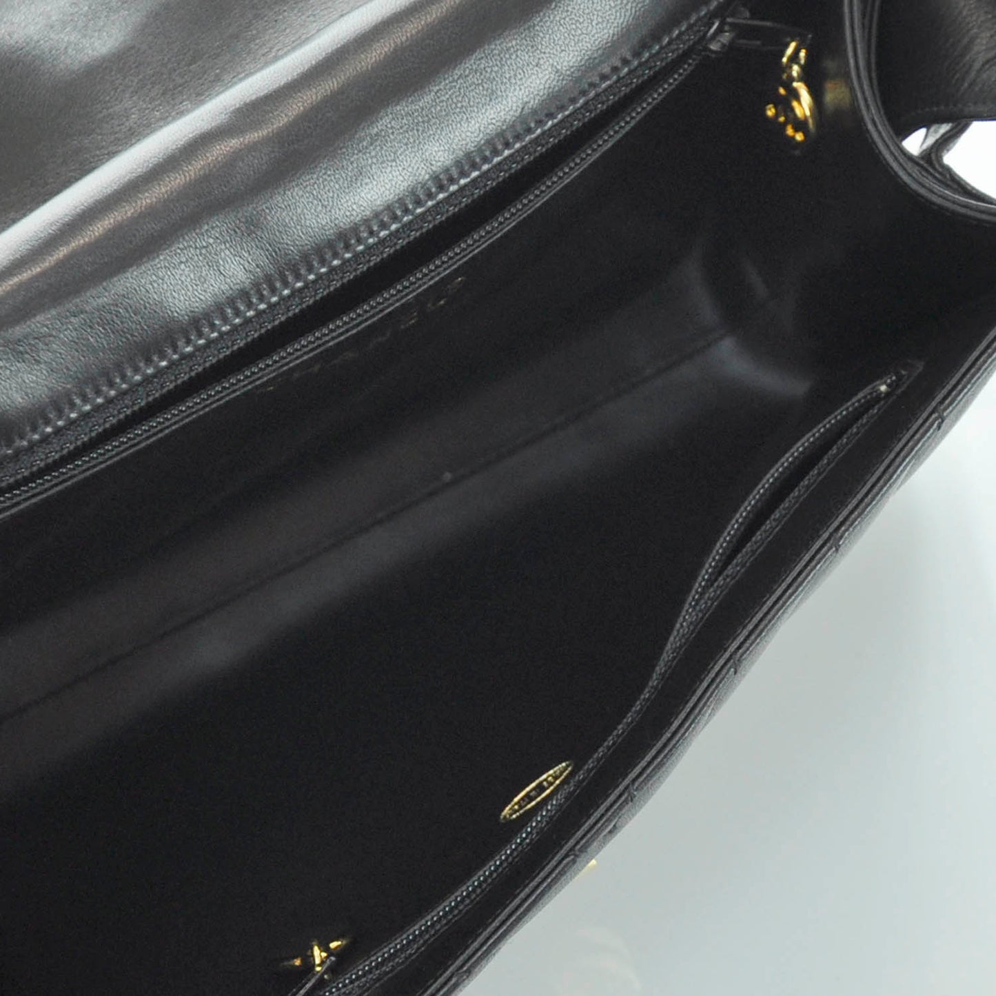 Lambskin Chevron Flap Bag Black