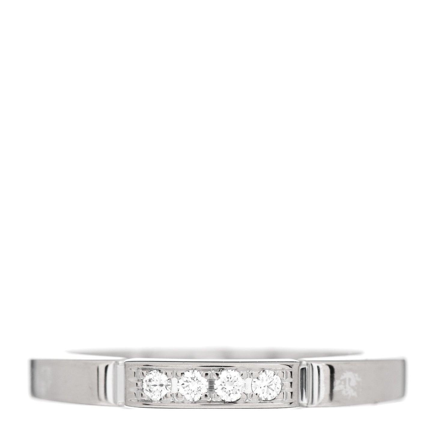 18K White Gold Diamond Maillon Panthere Wedding Band Ring 49 5