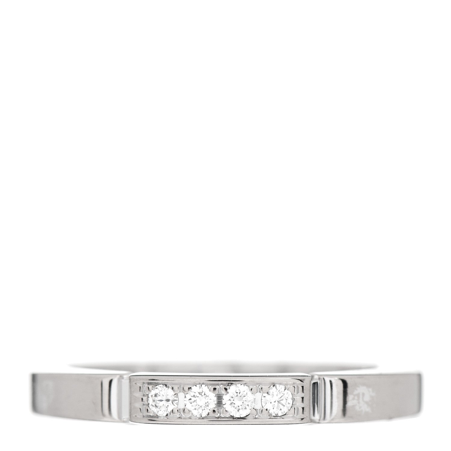Cartier 18K White Gold Diamond Maillon Panthere Wedding Band Ring 49 5 1 of 4