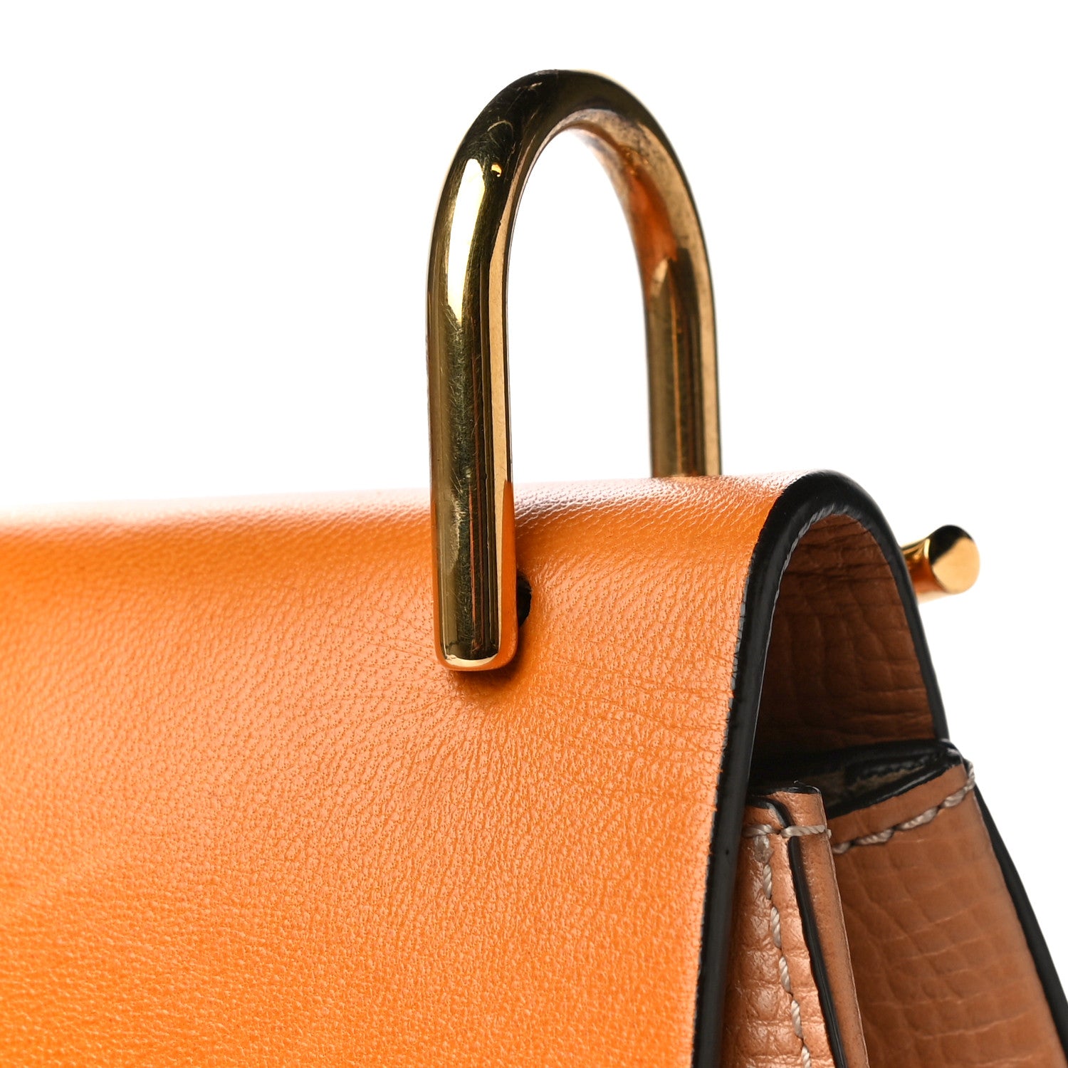 Chloe Grained Calfskin Lambskin Bi-Color Drew Shoulder Bag Wet Sand Sunflower 16 of 19