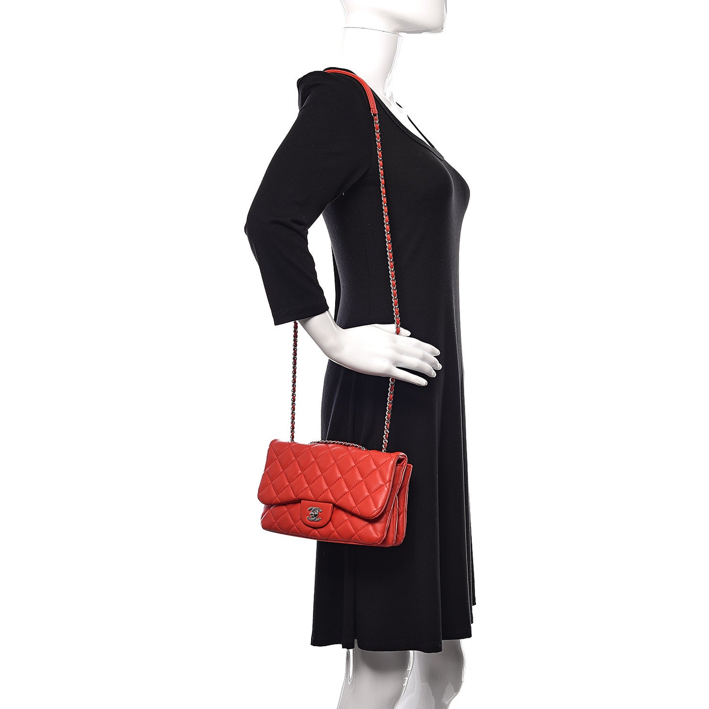 Lambskin Quilted Flap Red