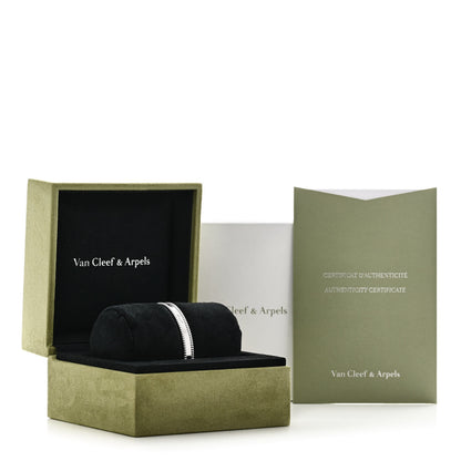 Van Cleef & Arpels 18K White Gold Perlee Signature Bangle Bracelet S 5 of 5