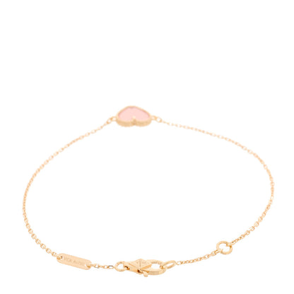 Van Cleef & Arpels 18K Rose Gold Carnelian Sweet Alhambra Heart Bracelet 2 of 5