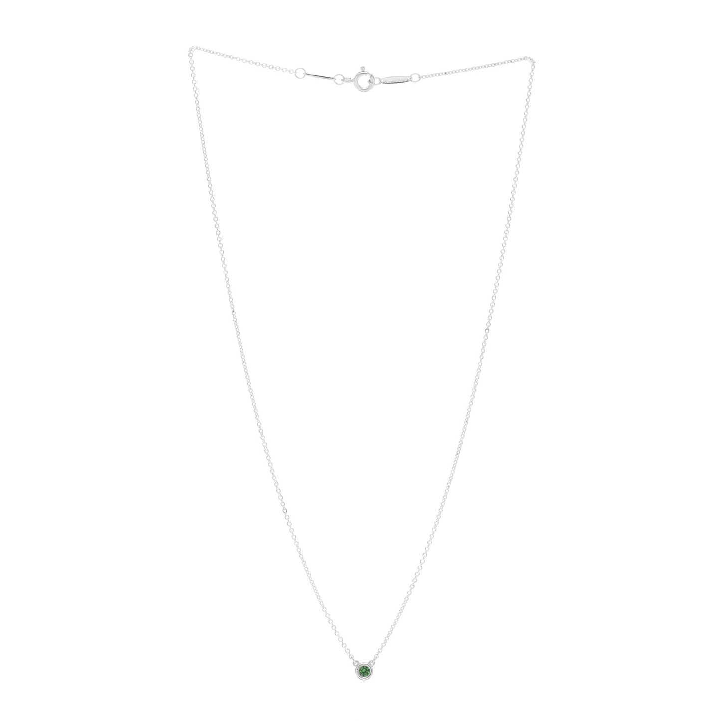 Sterling Silver Tsavorite Garnet Elsa Peretti Color by the Yard Pendant Necklace