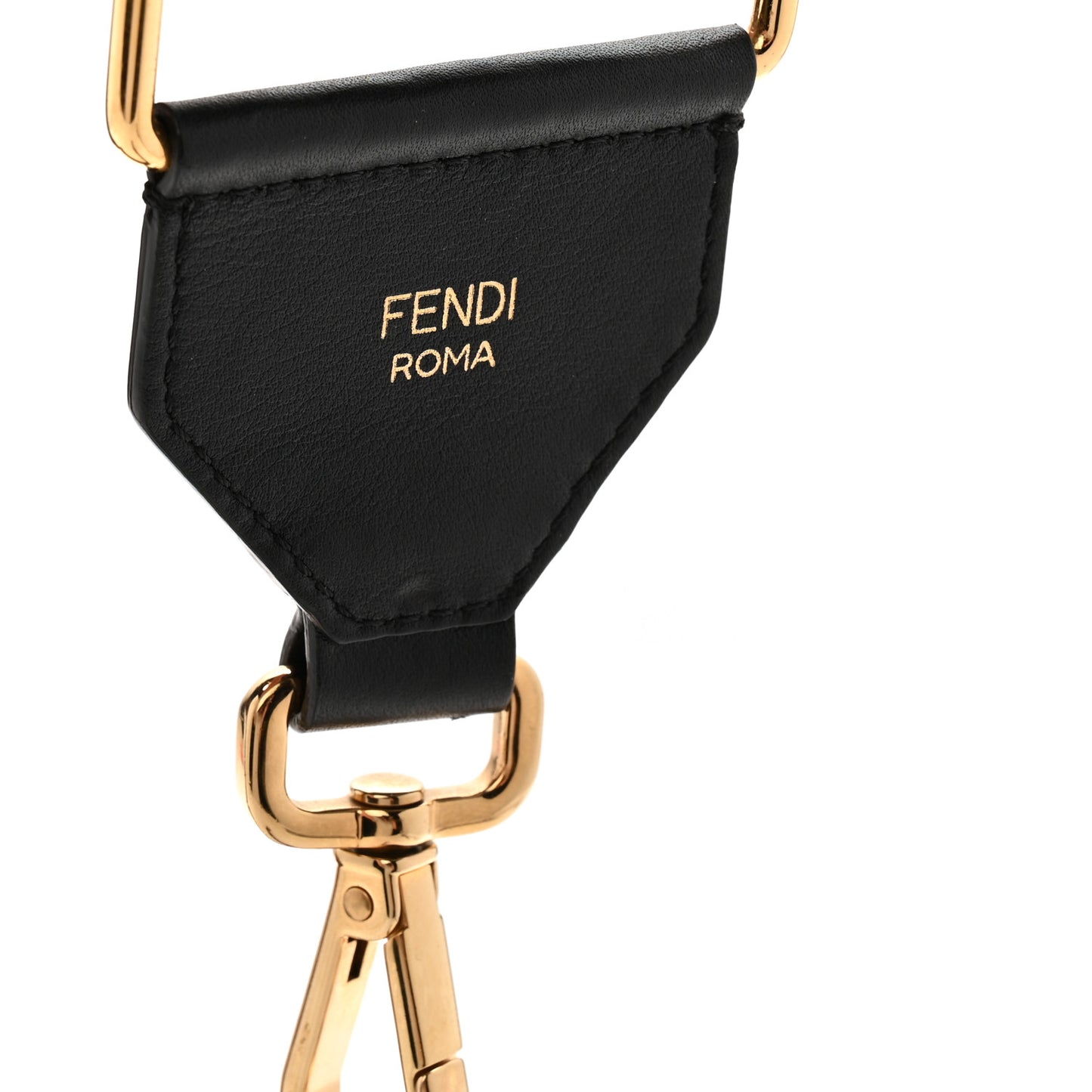 Ribbon Vitello Century FF 1974 Flat Studded Strap You Fango Marrone Ebano