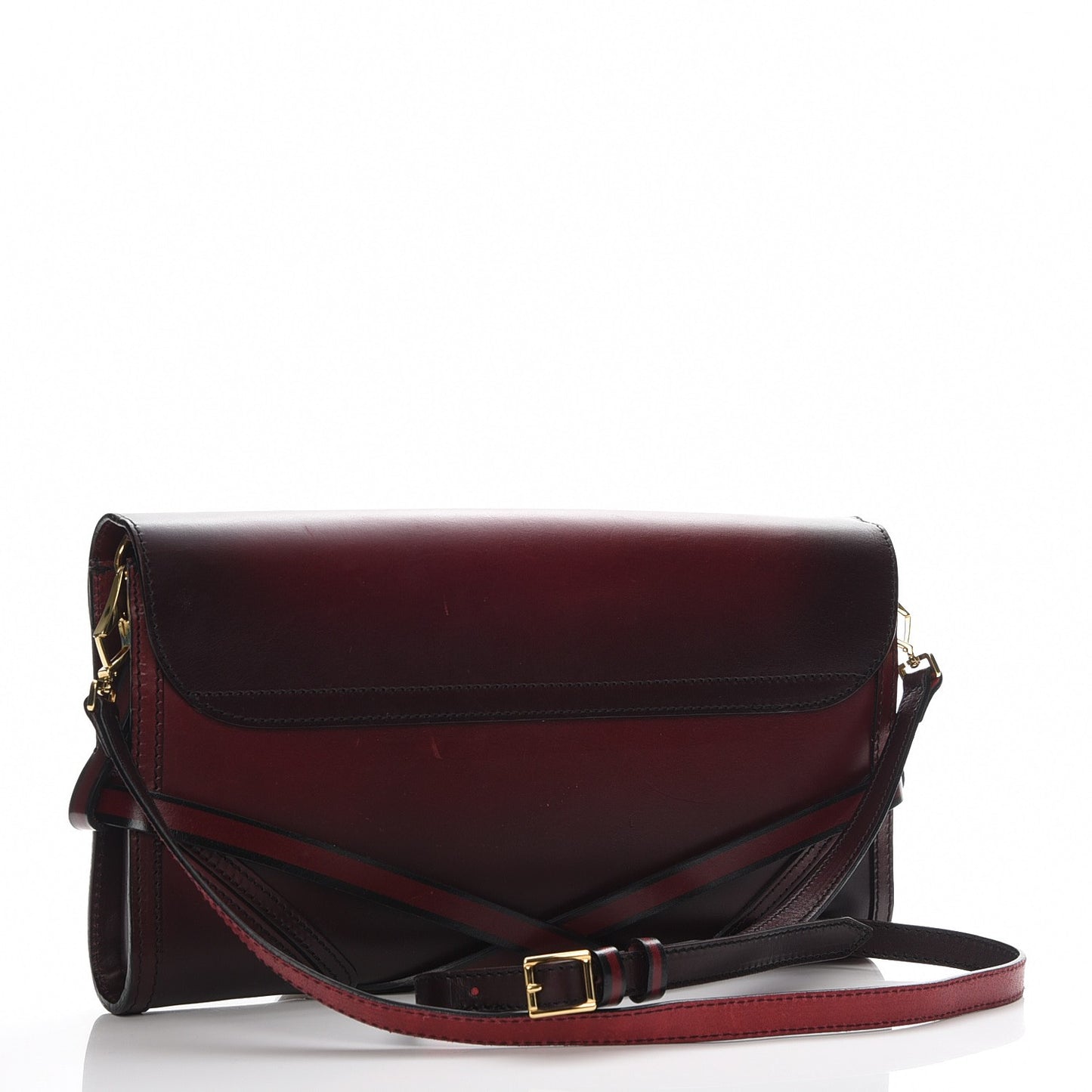 Bridle Calfskin Katherine Crossbody Clutch Red Claret