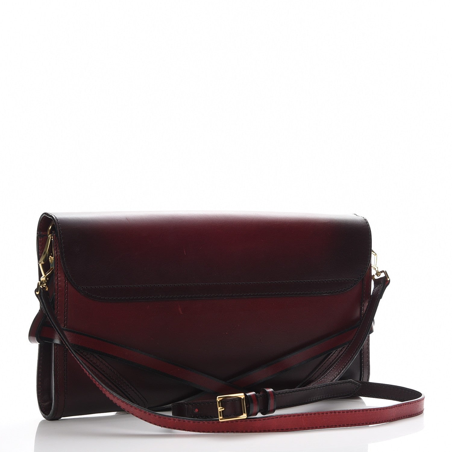 Burberry Bridle Calfskin Katherine Crossbody Clutch Red Claret 3 of 8