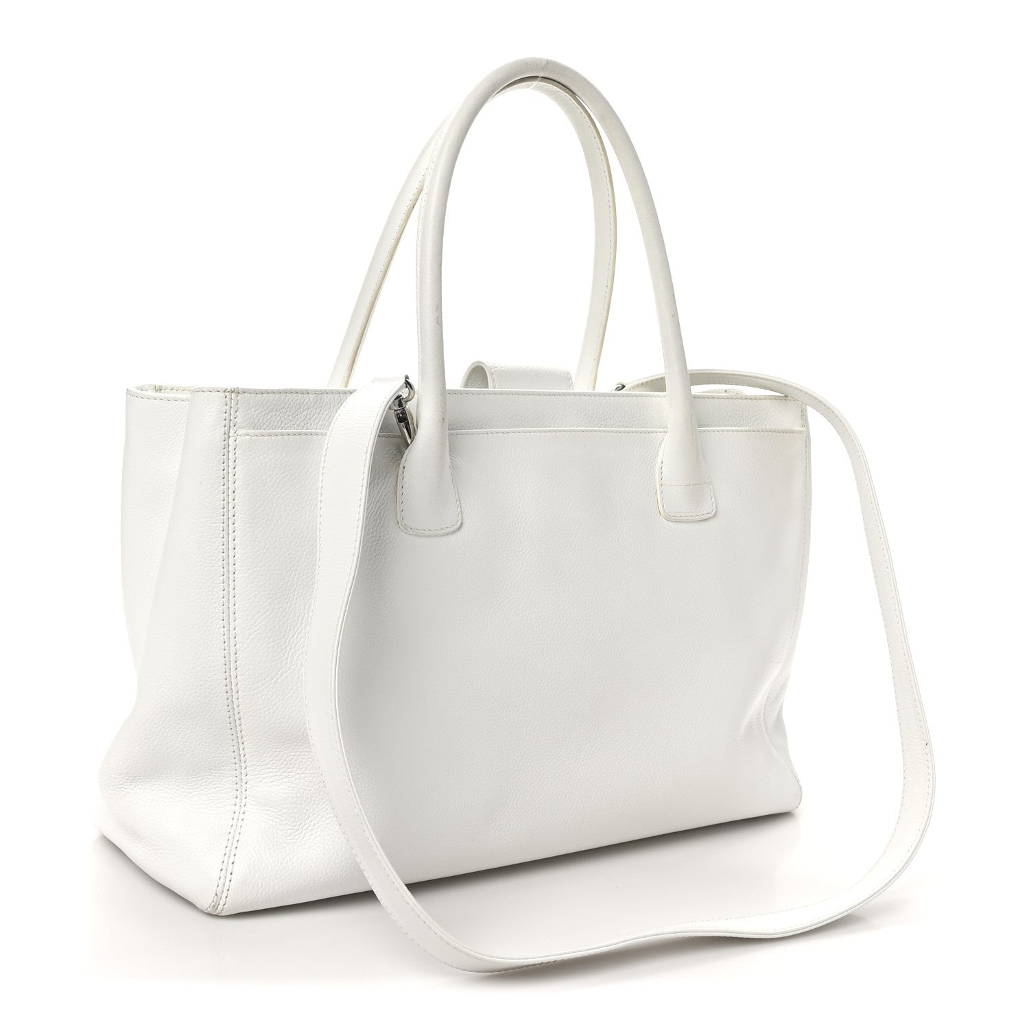 Chanel Calfskin Cerf Executive Shopper Tote White 3 of 12