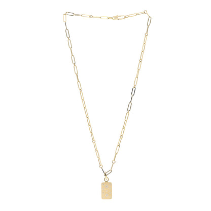 Roberto Coin 18K Yellow Gold Diamond Venetian Princess Tag Pendant Necklace 3 of 7