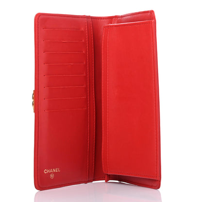 Chanel Lambskin Quilted Boy Yen Wallet Red 4 of 4
