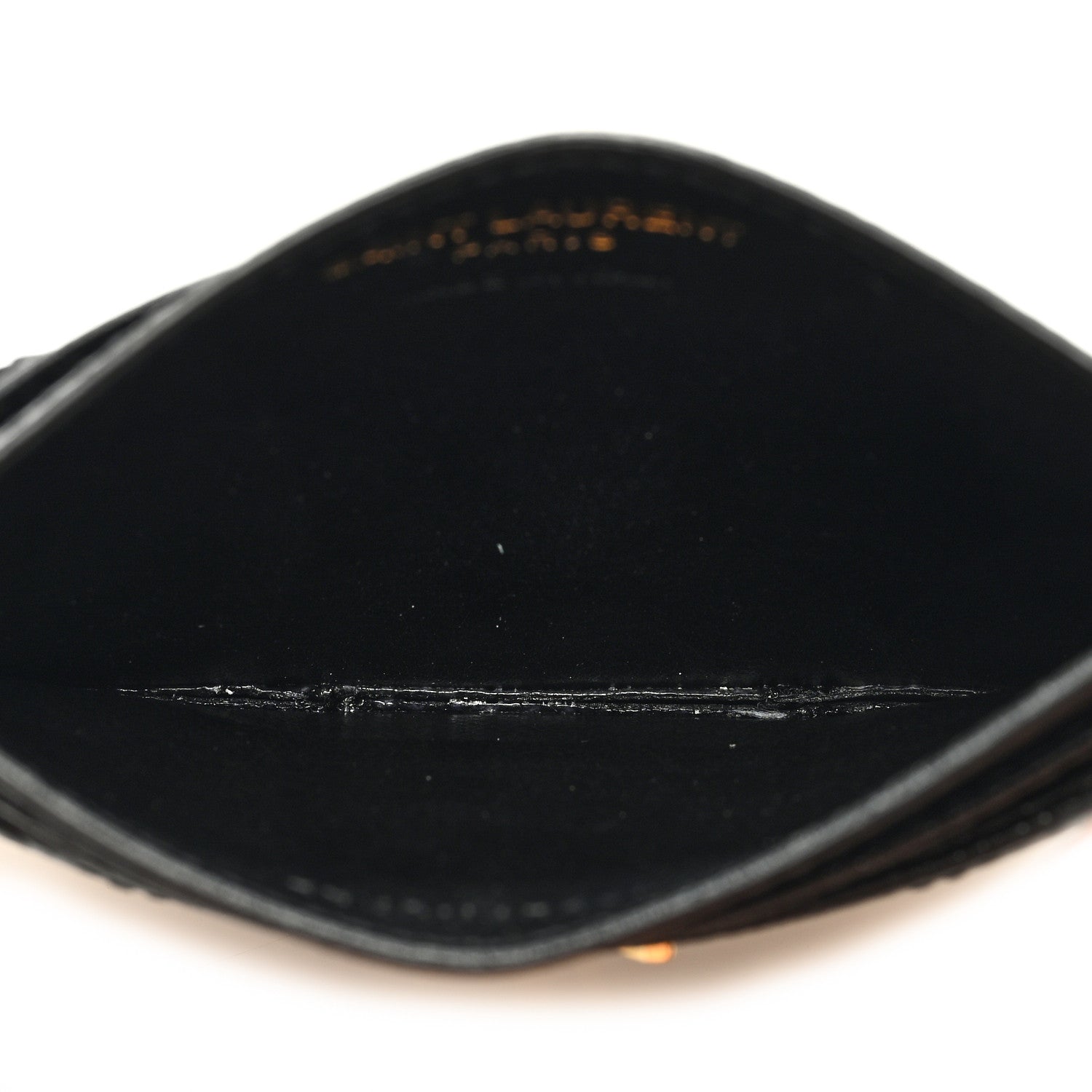 Saint Laurent Grain De Poudre Matelasse Chevron Monogram Credit Card Case Black 5 of 7