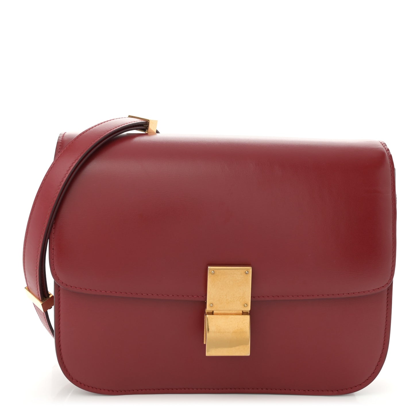 Box Calfskin Medium Classic Box Flap Bag Red