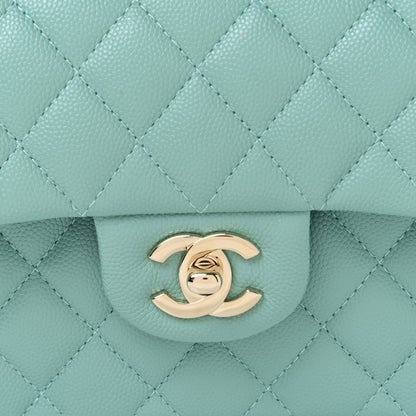 Chanel Caviar Quilted Small Double Flap Light Green 8 of 11