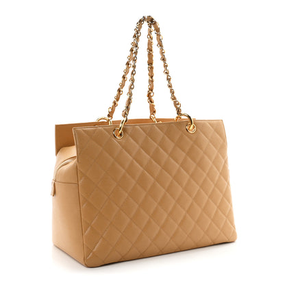 Chanel Caviar Quilted Grand Timeless Tote GTT Beige 2 of 10