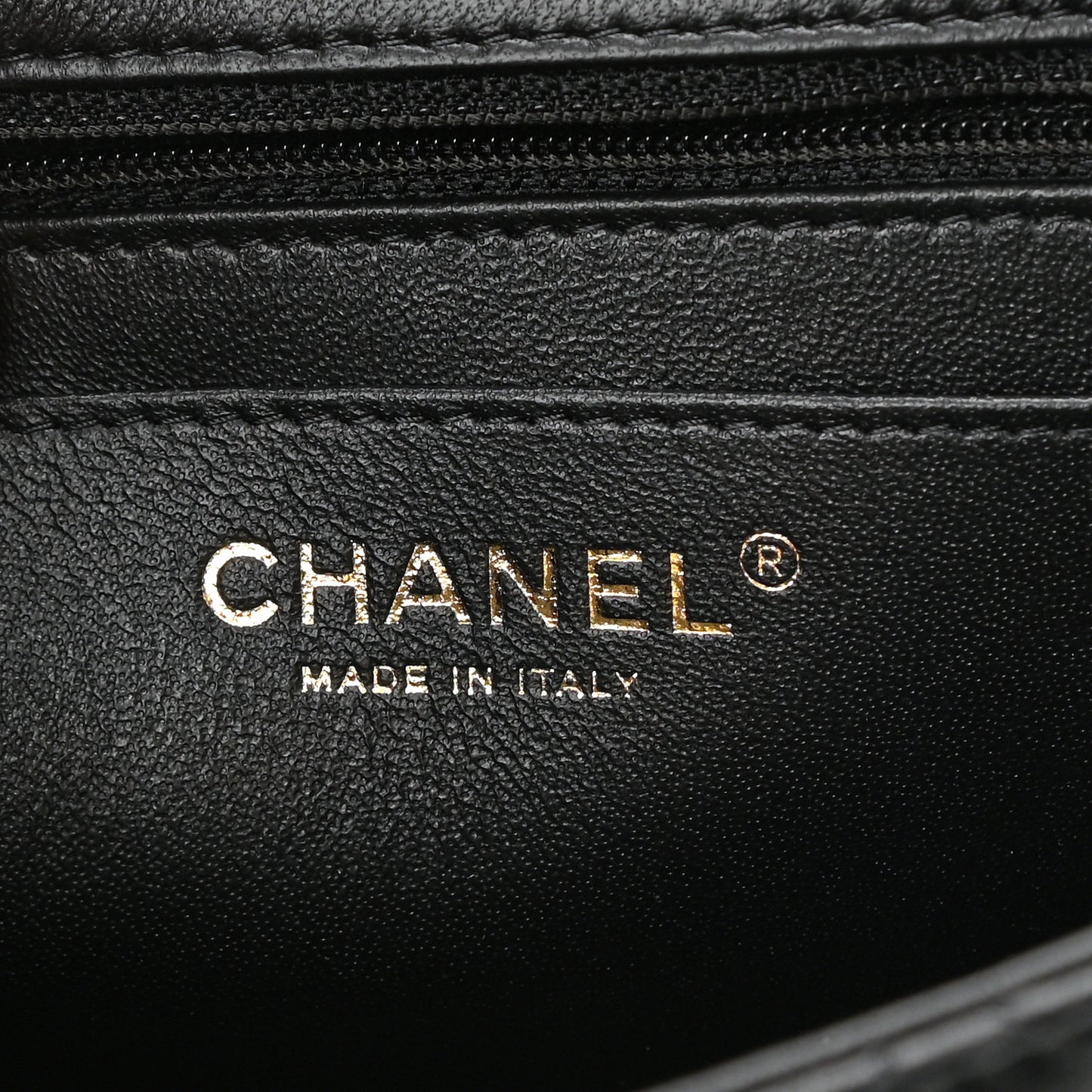 Lambskin Quilted Mini Square Flap Black