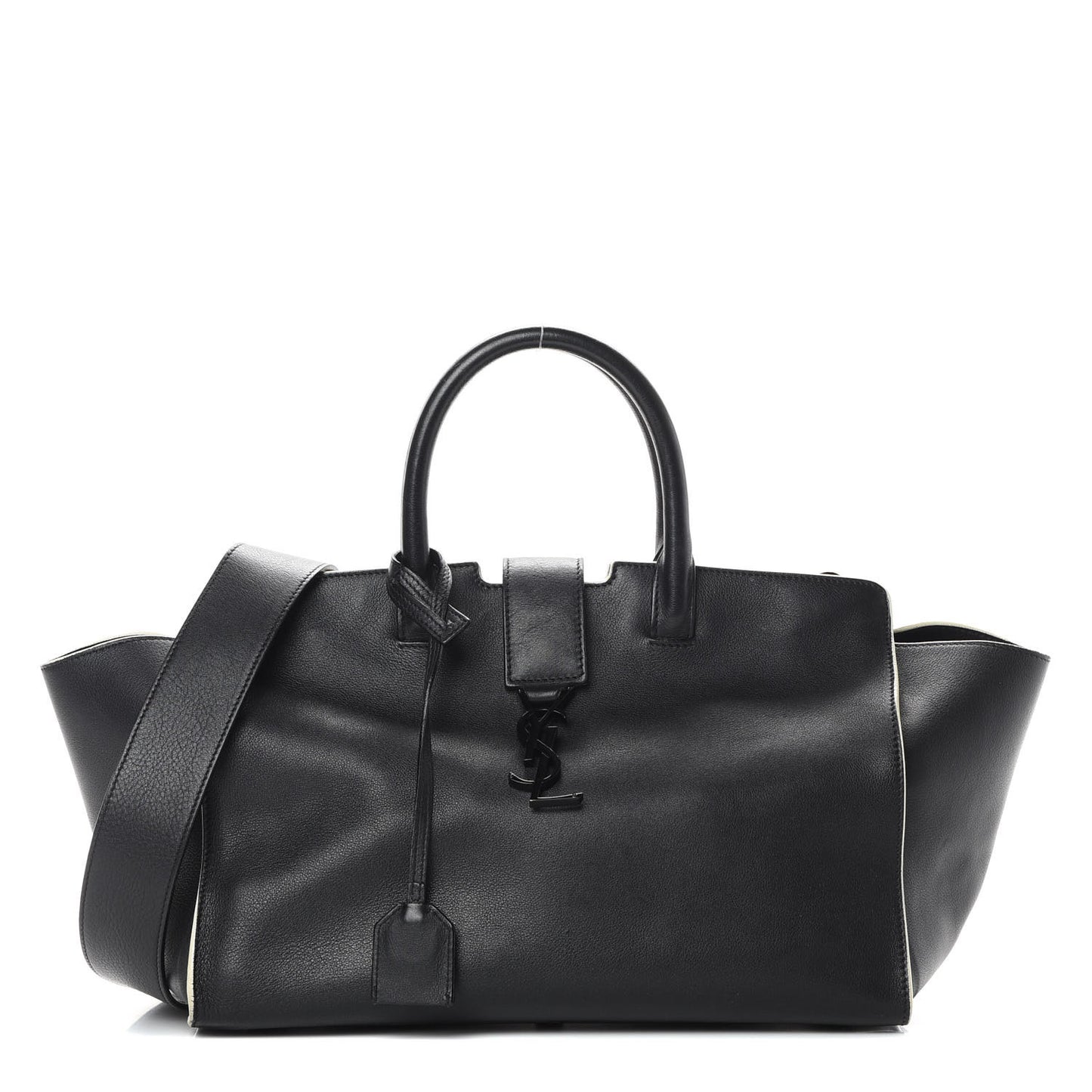 Calfskin Small Monogram Downtown Cabas Black White
