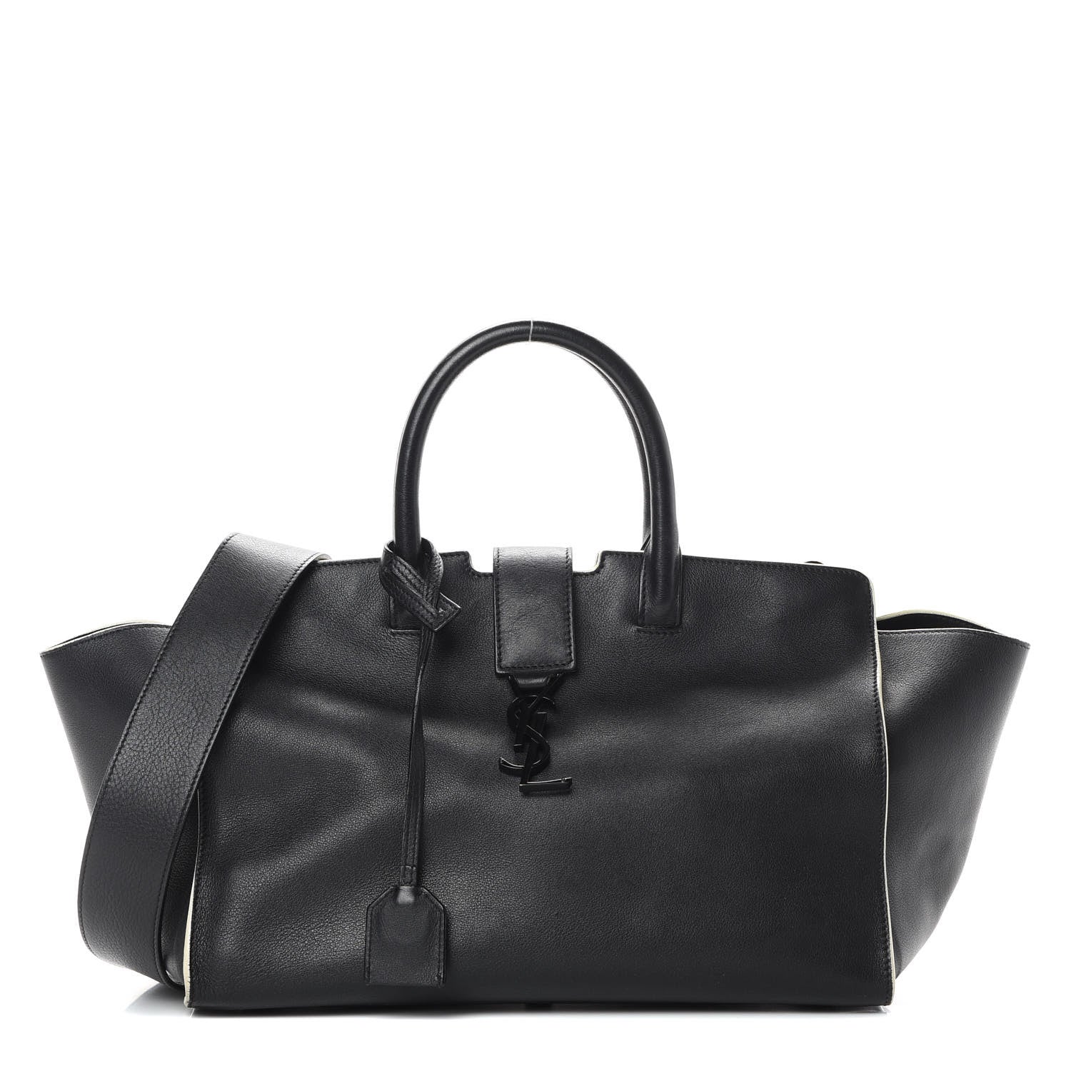 Saint Laurent Calfskin Small Monogram Downtown Cabas Black White 1 of 17