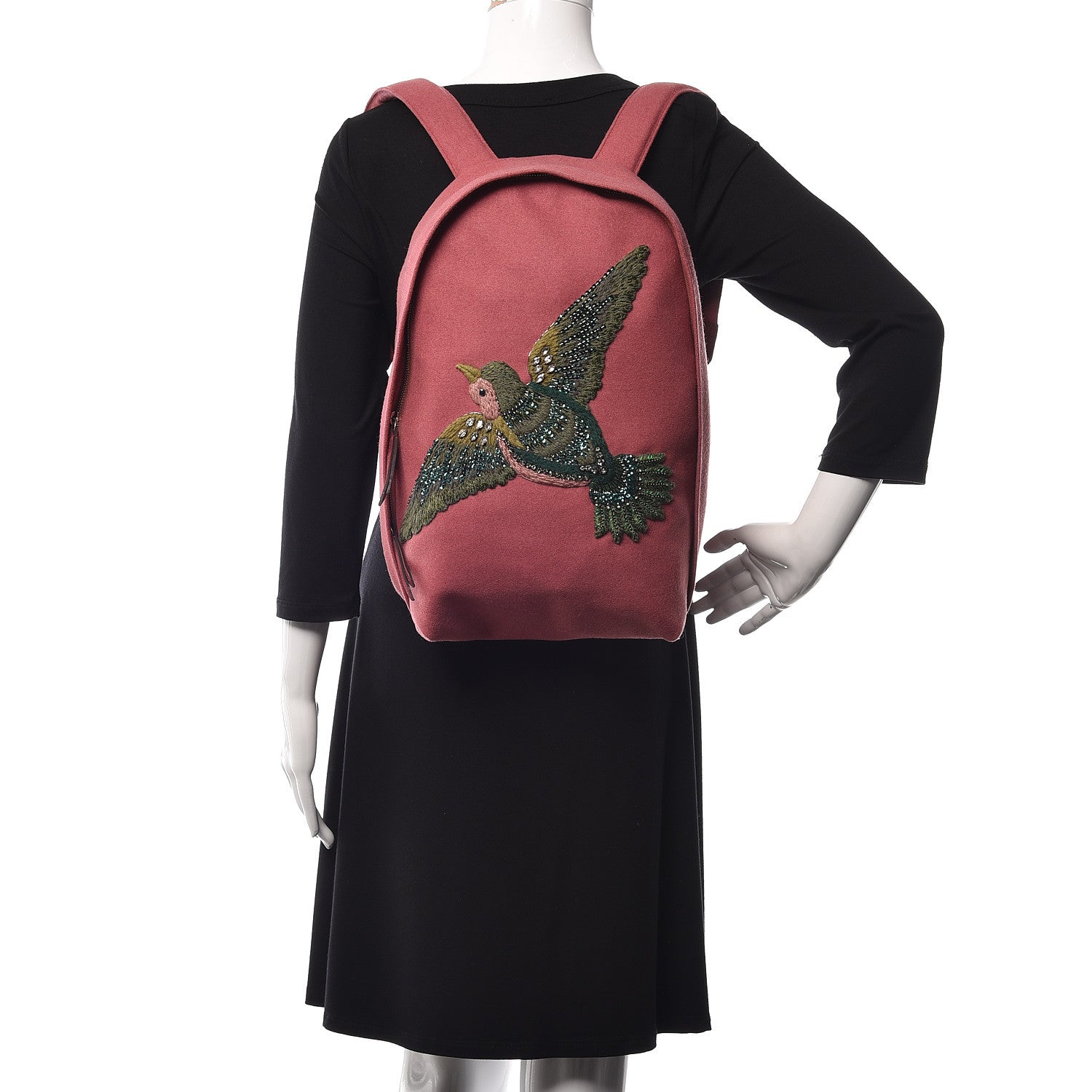 Gucci Wool Embroidered Sky Backpack Pink 2 of 11
