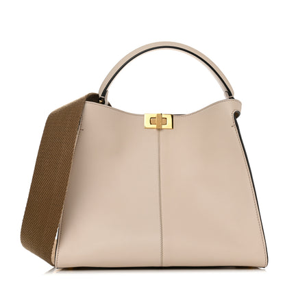 Fendi Vitello Seta Century Medium Peekaboo X-Lite Camelia Barolo 1 of 11