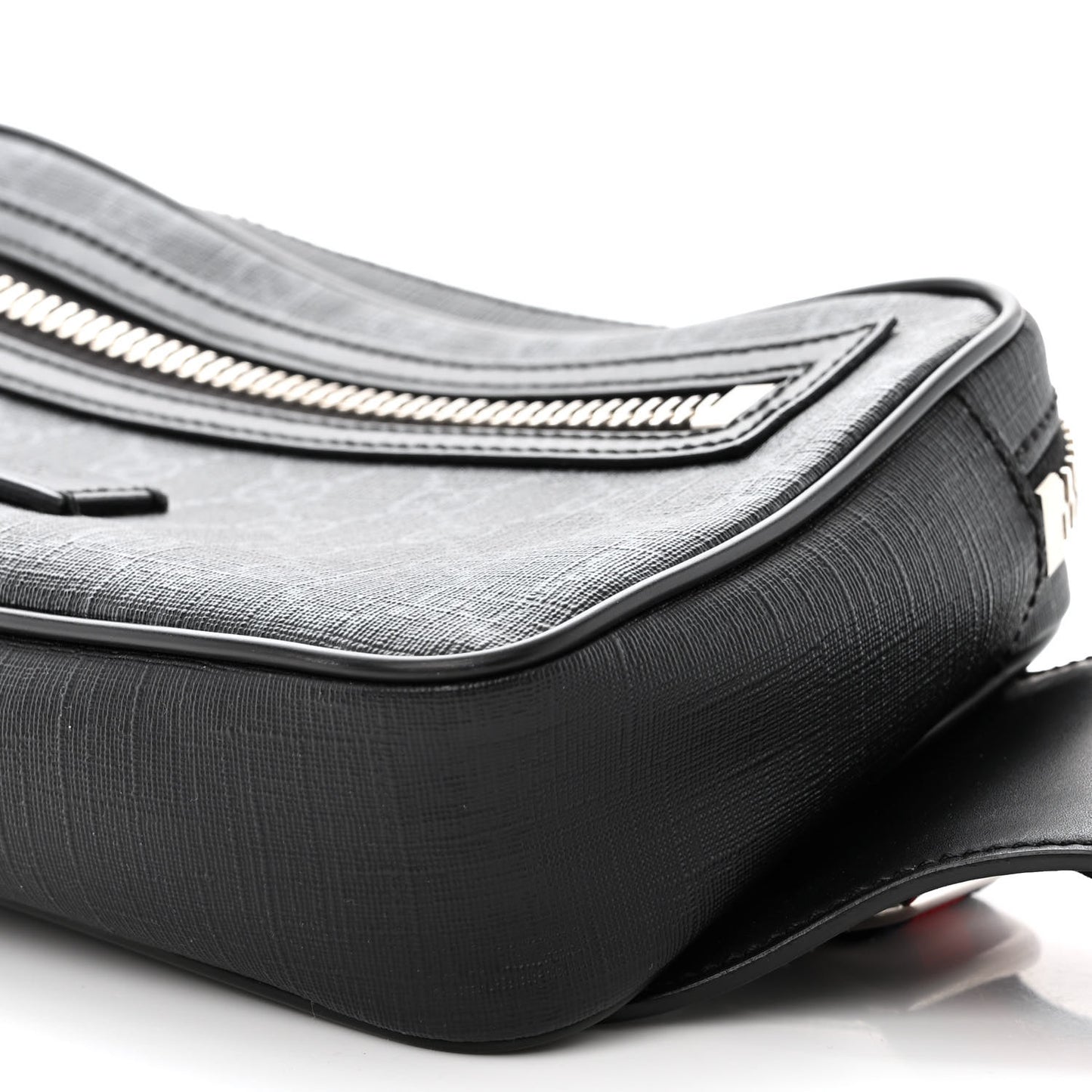 Soft GG Supreme Monogram Web Belt Bag Black Grey