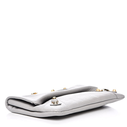 Balenciaga Agneau Giant 12 Gold Hardware Envelope Clutch Gris Ciment 4 of 11
