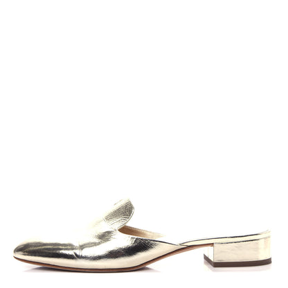Chanel Metallic Sheepskin Mules 39.5 Gold 1 of 10