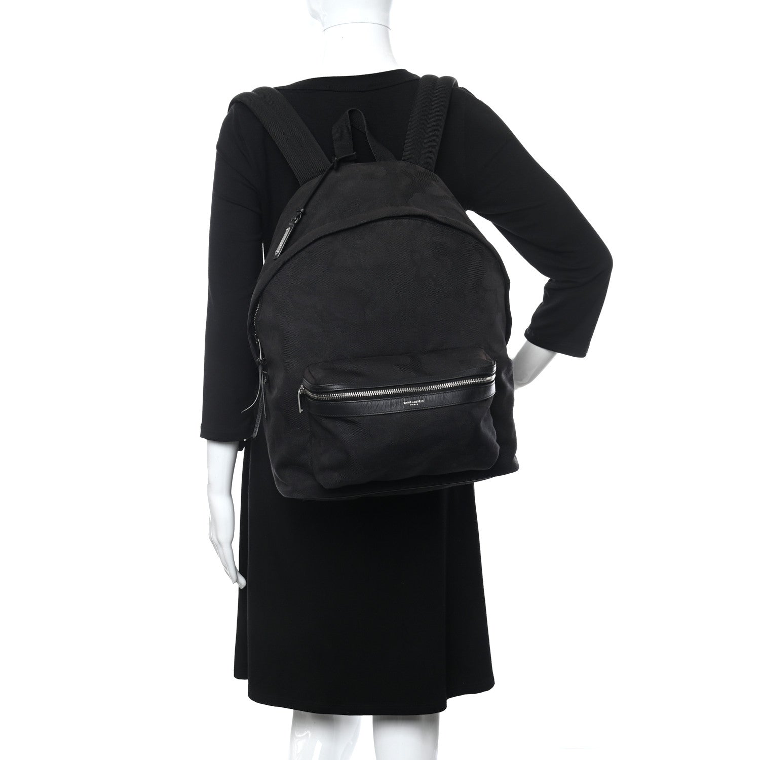 Saint Laurent Canvas Camouflage Backpack Black 2 of 10