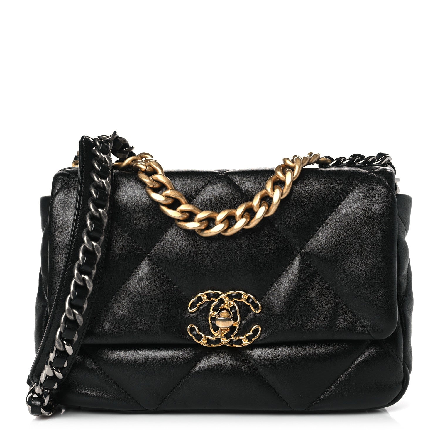 Chanel Lambskin Quilted Medium Chanel 19 Flap Black 1 of 12
