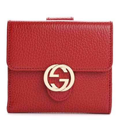 Gucci Dollar Calfskin Interlocking G French Wallet Rosso 1 of 10