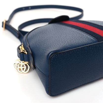 Gucci Textured Dollar Calfskin Web Small Ophidia Dome Shoulder Bag Blue Agata 8 of 10